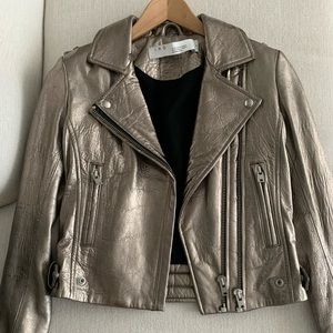 Dylan Metallic Iro Leather Jacket Size 36